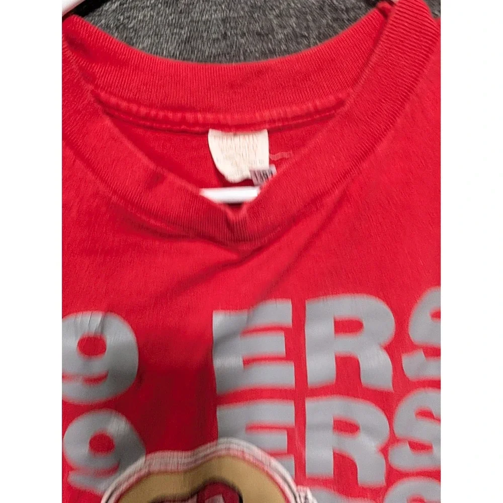 Vintage San Francisco 49ers Red Graphic T Shirt Single Stitch NFL Football Large